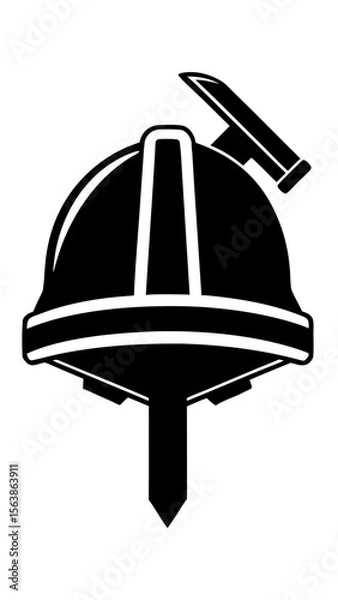 Fototapeta Vector illustration of various protective headwear like military, construction, and baseball helmets, hard hats, and caps isolated on white