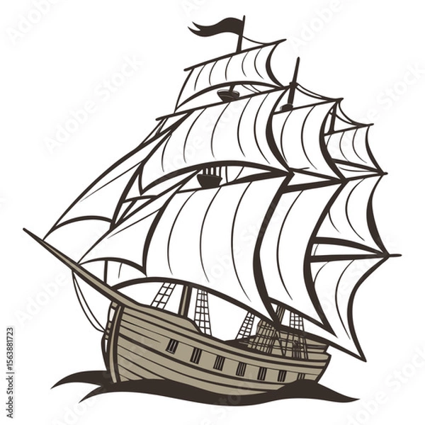 Obraz sailing ship vector illustration