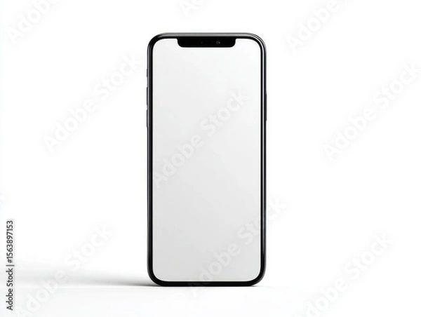 Obraz Modern smartphone with blank screen on a clean white background