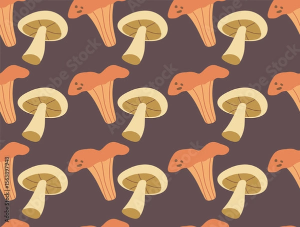 Fototapeta Mushrooms. Seamless pattern. Hand drawn.