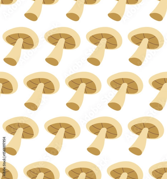 Fototapeta Mushrooms. Autumn isolated mushrooms on white background.  Seamless pattern.