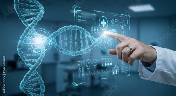 Fototapeta Exploring the Future of Medicine  Genetic Engineering and Digital Diagnostics