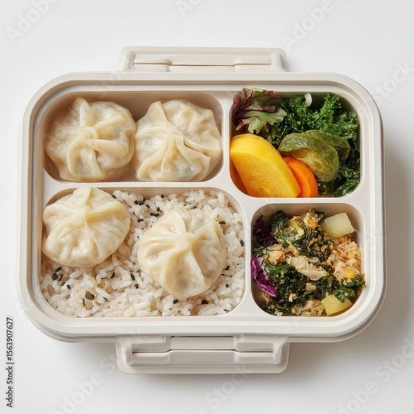 Fototapeta A white container with food in it