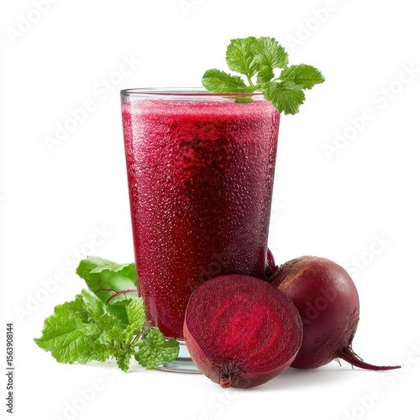 Fototapeta Beet juice with beets and fresh beets