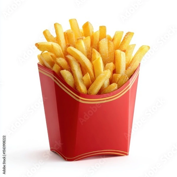 Obraz French fries in a red box