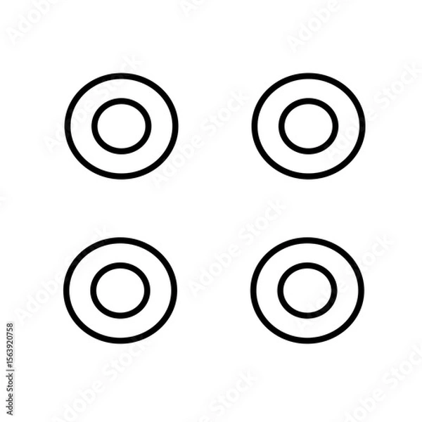 Fototapeta Set of geometric shapes quadrangle, circle icons collection, slightly rounded Vector design on white background.