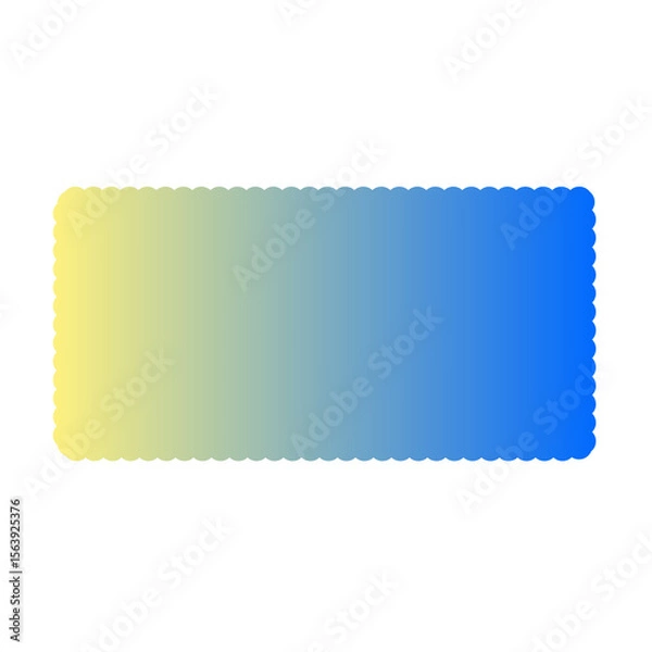 Fototapeta Rounded rectangle with subtle gradient yellow blue, suitable for tech designs, minimal UI, posters, or abstract graphic decor
