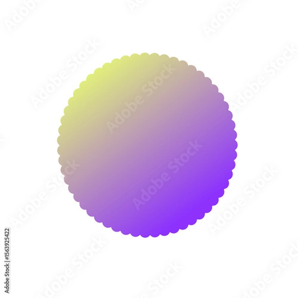 Fototapeta Round shape with soft pastel gradient from yellow to purple, great for abstract stickers, trendy backgrounds