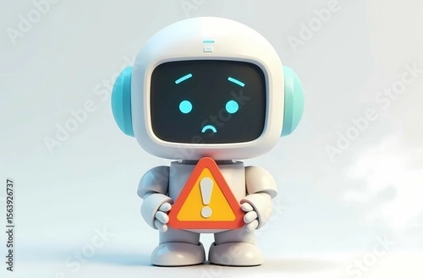 Obraz robot with a sign