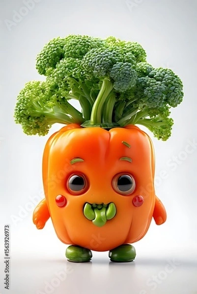 Fototapeta Cute Carrot Vegetable Character Smiling