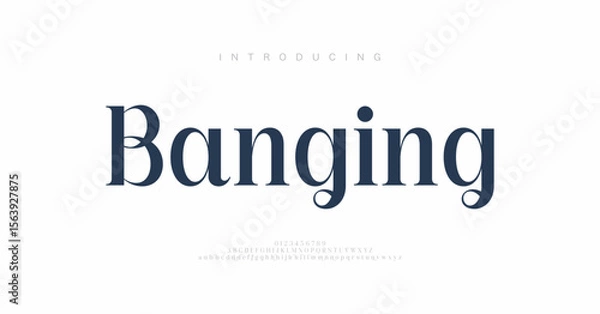 Fototapeta Banging Abstract modern design alphabet. Elegant luxury fonts for logo, brand etc. Typography typeface uppercase lowercase and number. vector illustration
