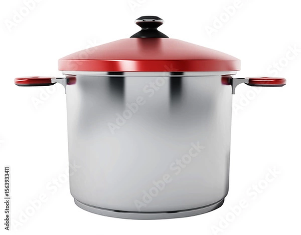 Obraz Cooking pot isolated on transparent background. 3D illustration