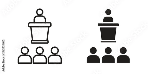 Fototapeta Lecture icon solid style. Flat vector illustration.