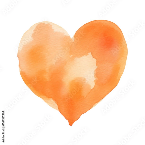Obraz Halloween heart shape in orange watercolor style
