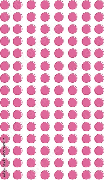 Obraz vector illustration of mesh with big pink dots / bullets isolated over transparent (white) background