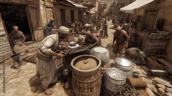 Obraz Ancient Market: A Historical Simulation