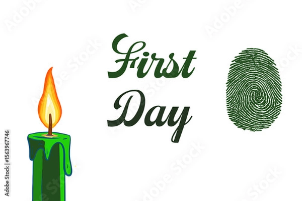 Obraz An illustration of "firsts": the first touch, the first light, and the first step into life or entrepreneurship. It reflects moments of origin, from personal birth to the birth of ideas or ventures.