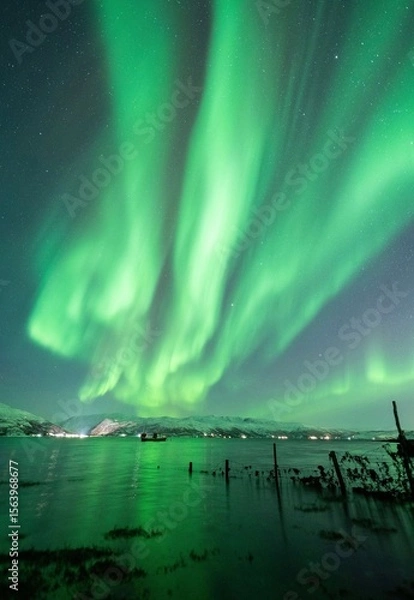 Obraz aurora over the lake