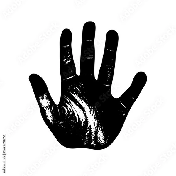 Obraz Black hand silhouette with copy space for artistic and creative design