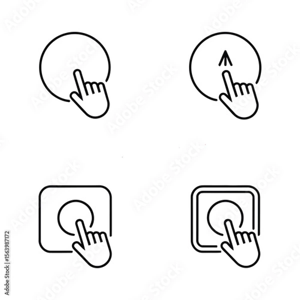 Fototapeta Touchscreen Interface Icons with Hand Gestures click