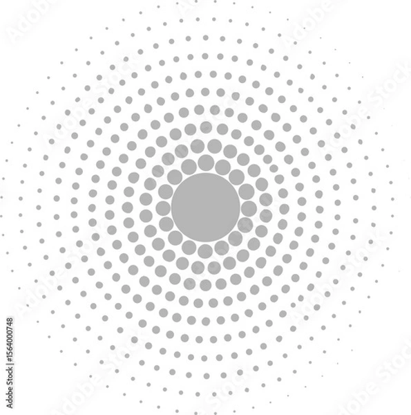 Fototapeta A circular halftone dots pattern white background