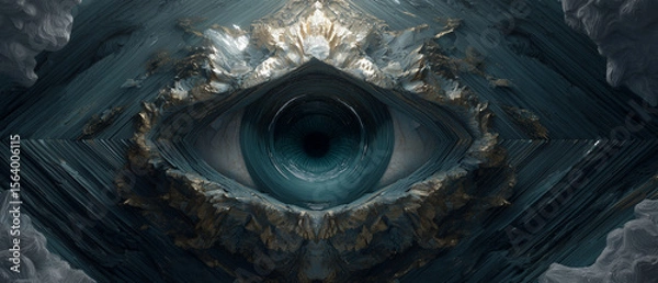 Fototapeta abstract eye art; concept of mind puzzles, psychology, psychiatry, complexity