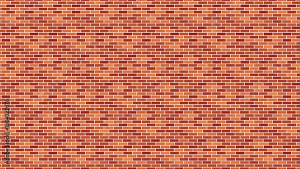 Fototapeta Seamless red and orange brick wall pattern background, realistic brick texture for construction, architecture, and home design projects, perfect for 3D rendering, graphic, and web backgrounds
