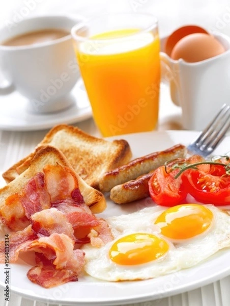 Obraz Classic English Breakfast with Eggs and Bacon