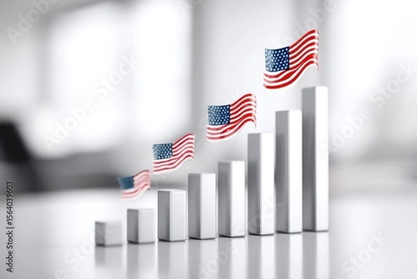 Fototapeta American Economic Progress Concept