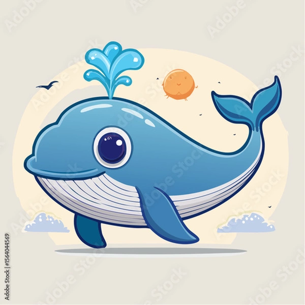 Fototapeta 目の可愛い鯨