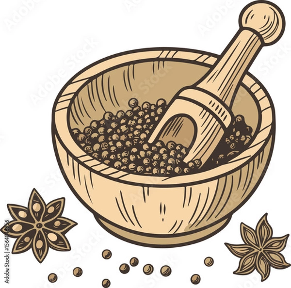 Obraz mortar with spices