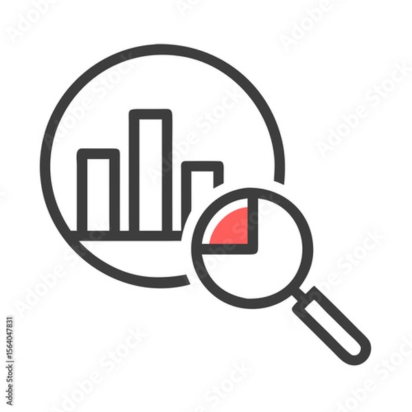 Fototapeta magnifying glass with graph