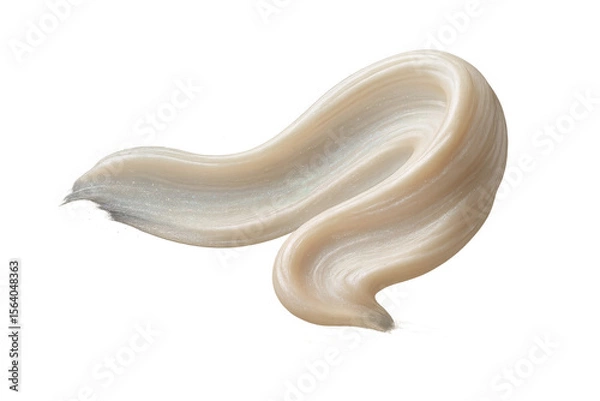 Fototapeta Luxurious pearlescent skincare cream swatch with isolated transparent background