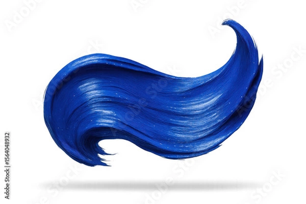 Fototapeta Vibrant blue paint stroke isolated on transparent background, artistic texture