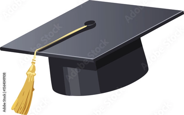 Fototapeta Graduation Cap Tossed in the Air Surrounded by Sparkles