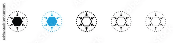 Fototapeta Compact size icon in Editable stroke and solid flat vector pack