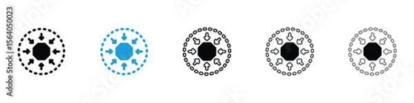 Fototapeta Compact size icon in Editable stroke and solid flat vector pack