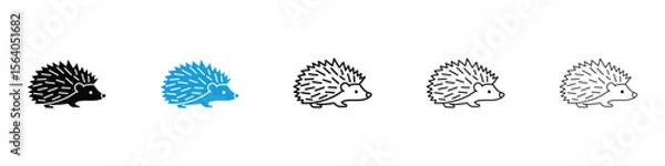 Fototapeta Hedgehog icon in Editable stroke and solid flat vector pack