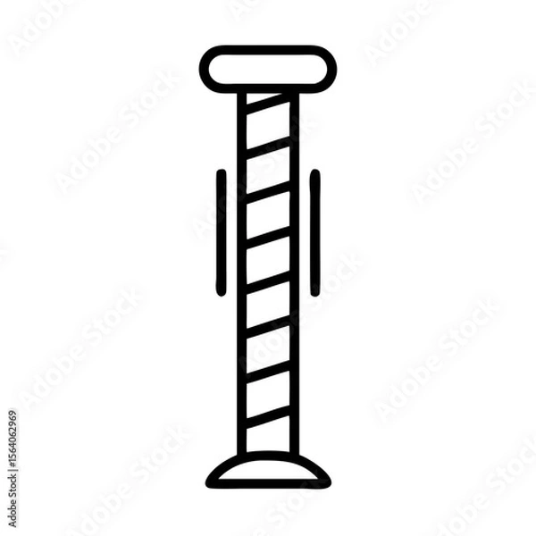 Fototapeta Vertical striped pole in minimalist design for Beard Icons concept  