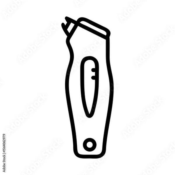 Fototapeta Minimalist silhouette of a trimmer on a white background, concept of Beard Icons  