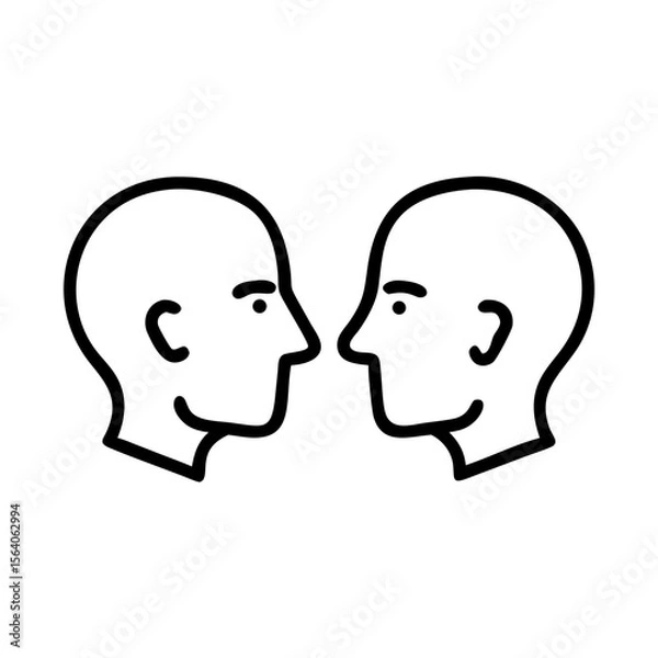 Fototapeta Two head illustrations, one with beard and one without, concept of Beard Icons  