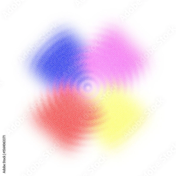 Fototapeta Vibrant Neon Glow Mosaic with Rippled Color Blobs and  Abstract Effect PNG