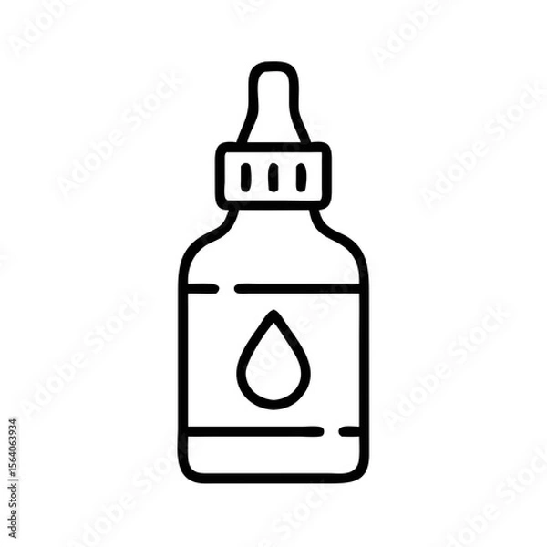 Fototapeta Bottle with drop label for beard oil in minimalist style  