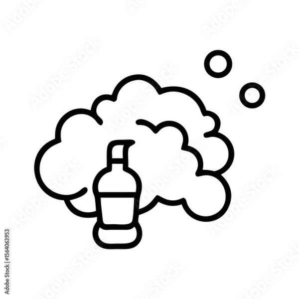Fototapeta Bottle with bubbles and cloud design for Beard Icons concept  