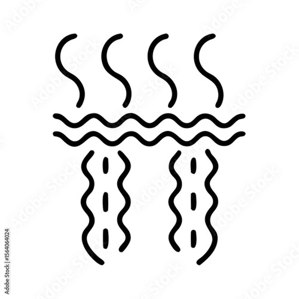 Fototapeta Abstract illustration of light waves and curls in a beard  