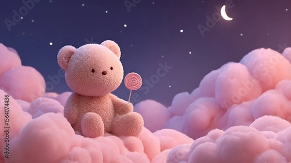 Obraz teddy bear with heart.