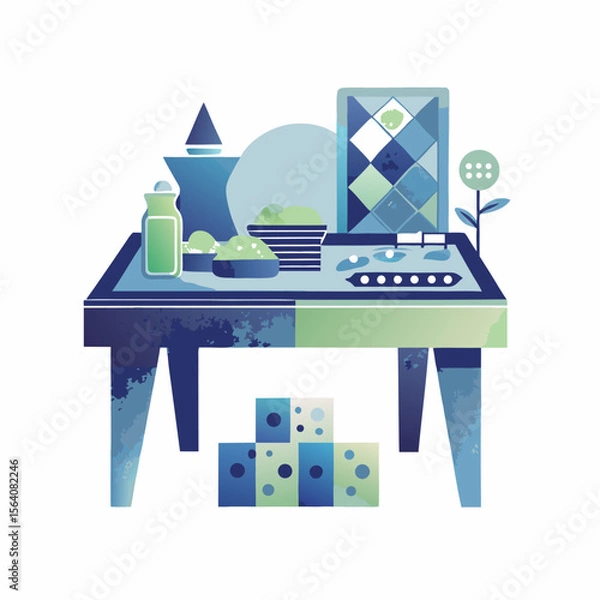 Obraz Picnic image. Flat image isolated on white background. Vector illustration.