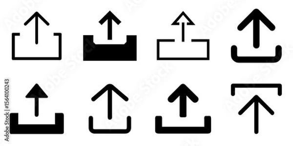 Fototapeta Upload Icon Vector Collection for Data Transfer, Cloud, and File Management