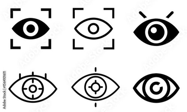 Fototapeta Eye Icon Vector Collection for Eye-Tracking, Vision, and Privacy Projects