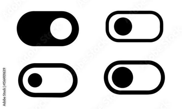 Fototapeta Simple Switch Icon Vector Collection for Controls, Settings, and Toggle Functions